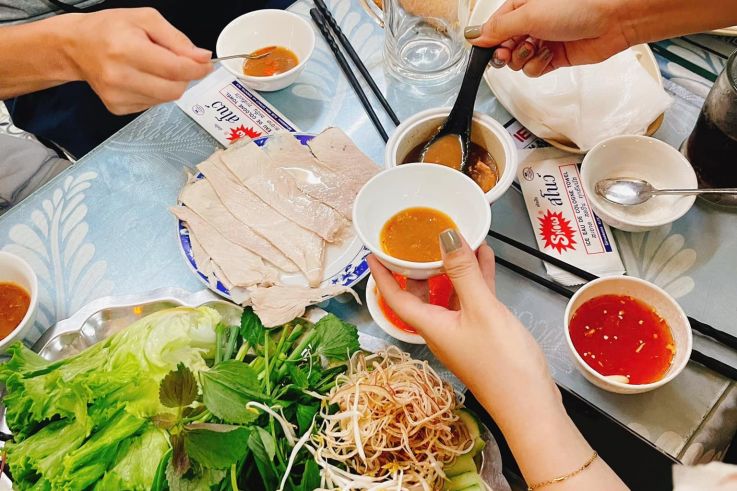 Bánh tráng thịt heo Bà Hường