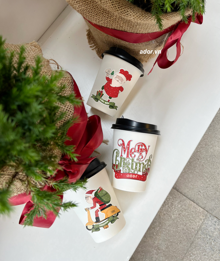 Sticker Noel Dán Ly Giấy, Ly Nhựa ADOR