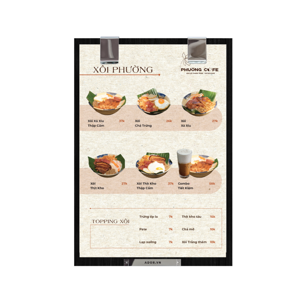 Menu Phường Cà Phê