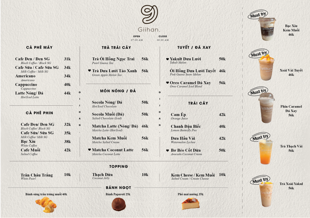 Menu Giihan. Coffee