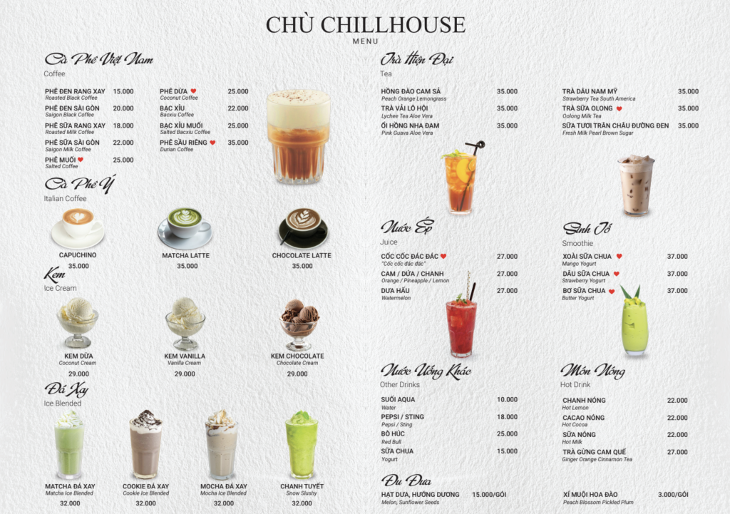 Menu Chù Chillhous