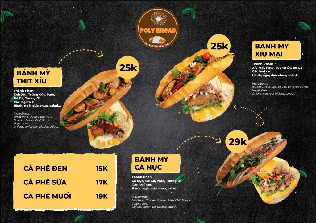 Menu Poly Bakery